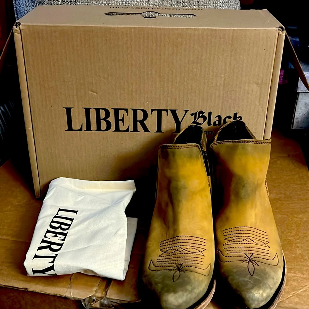 Liberty Black western ankle boots.